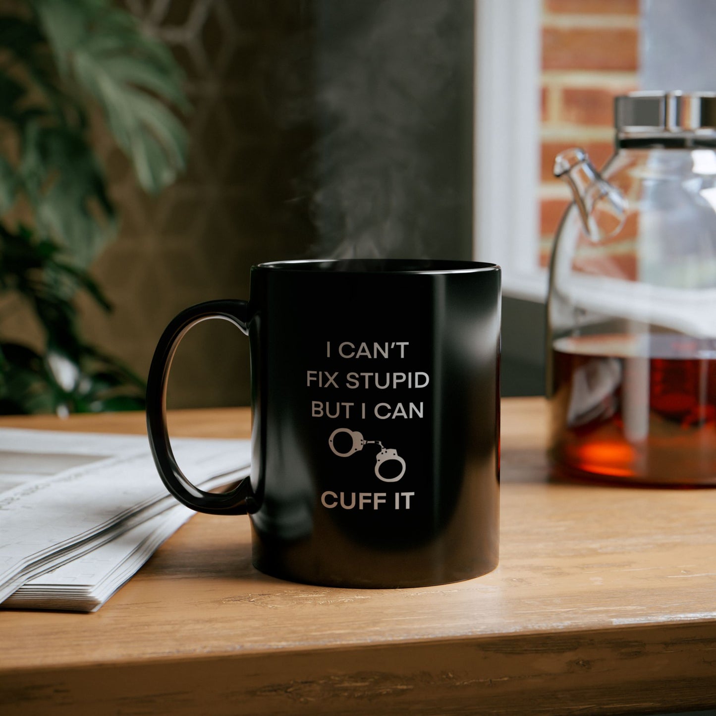 Can’t fix stupid Black Mug (11oz, 15oz)
