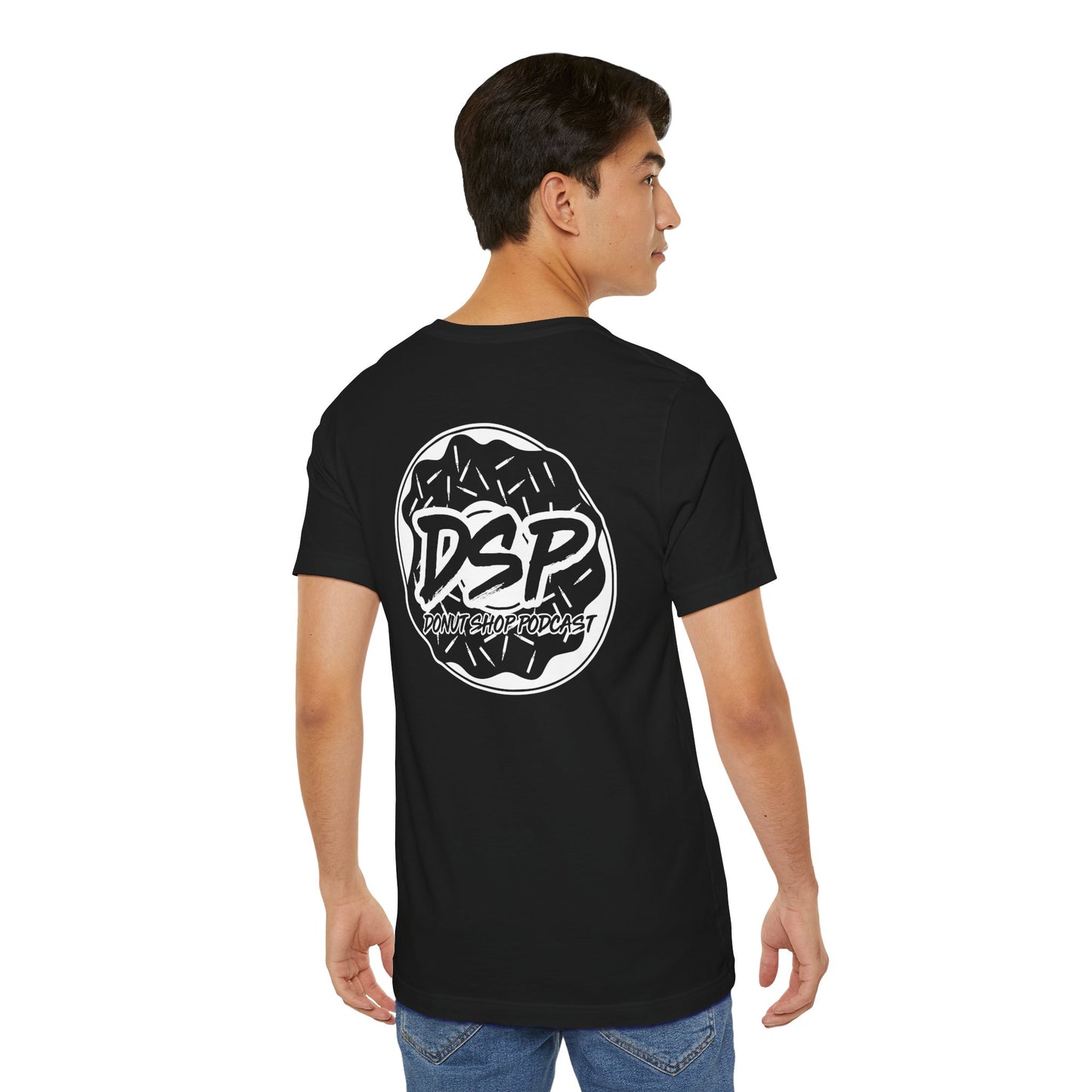 Donut Shop Podcast White Logo Shirt