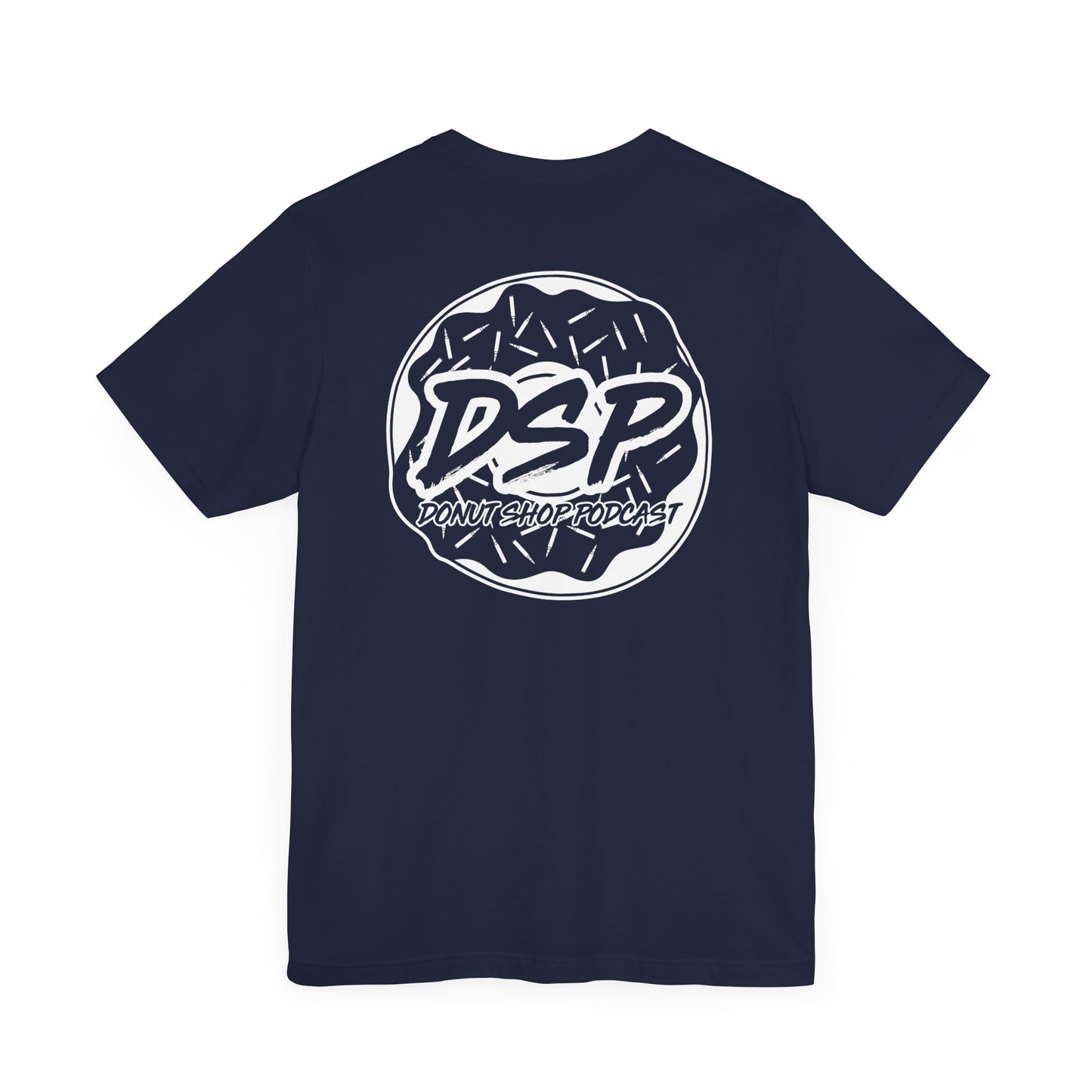 Donut Shop Podcast White Logo Shirt