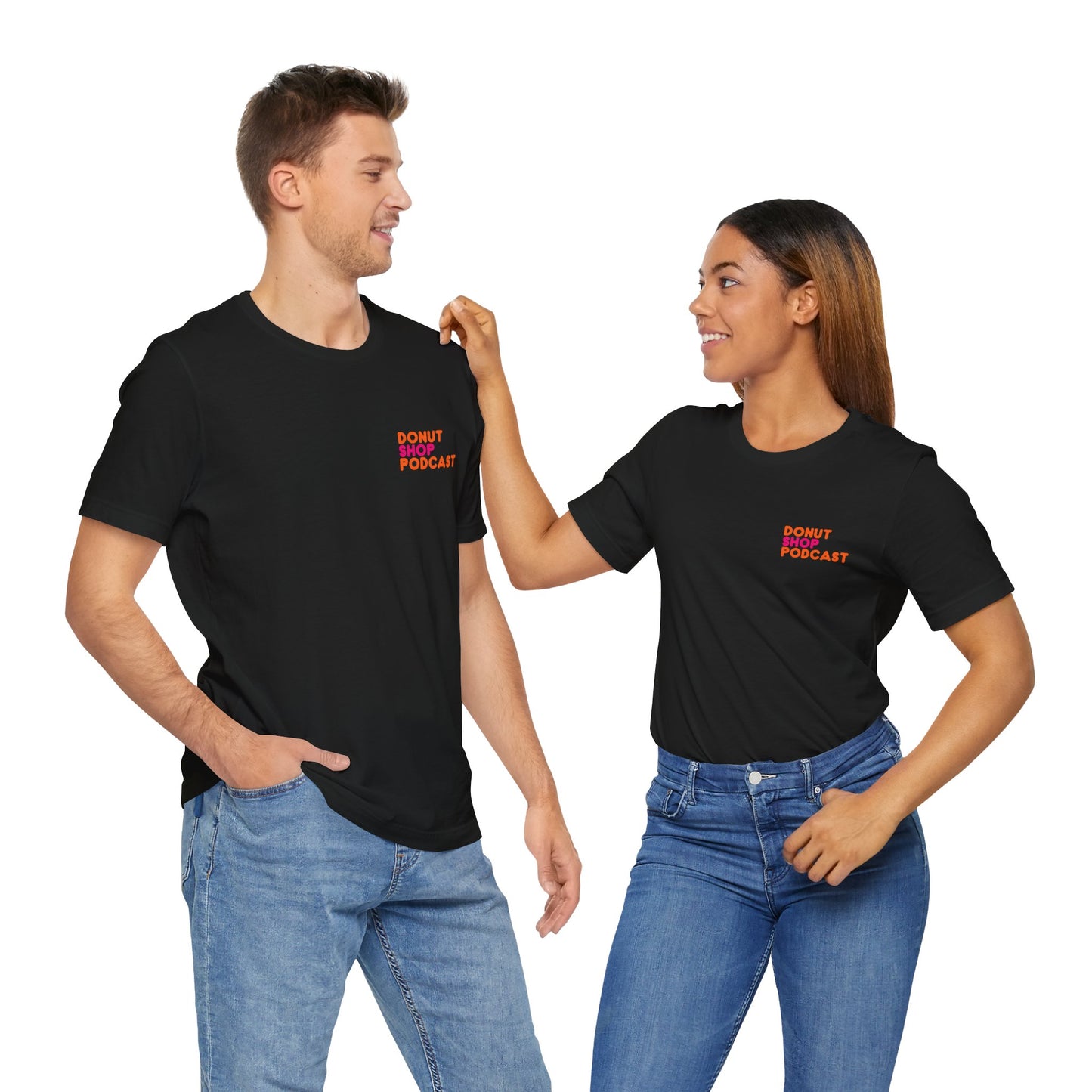 Donut Shop Podcast Unisex Jersey Tee - Parody Logo from a favorite shop