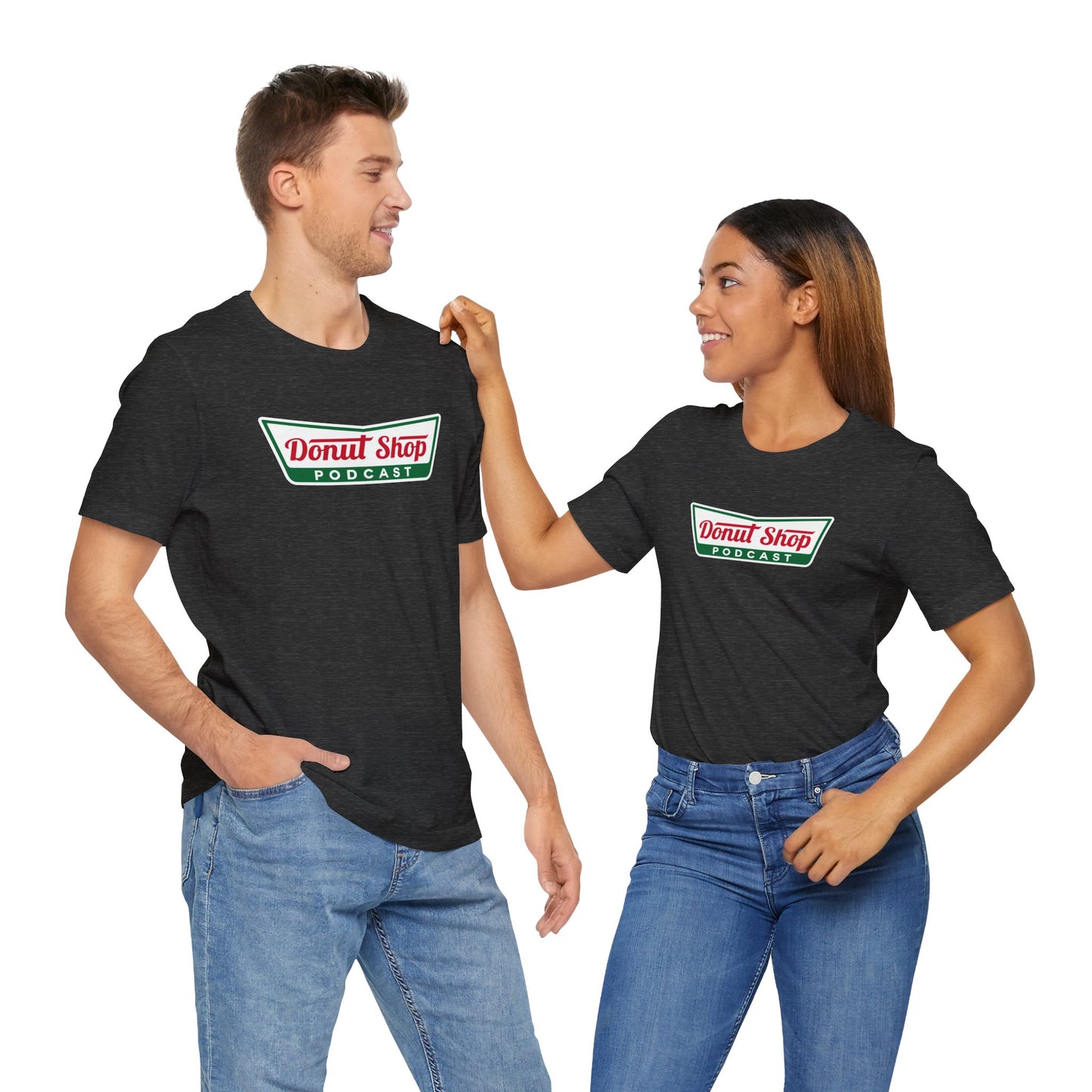 Donut Shop Podcast Unisex Jersey Tee - Parody Logo from a favorite shop