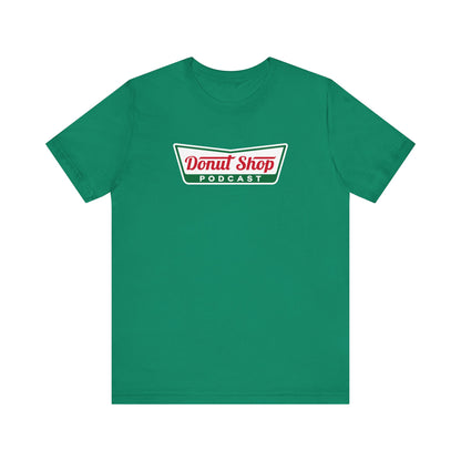 Donut Shop Podcast Unisex Jersey Tee - Parody Logo from a favorite shop