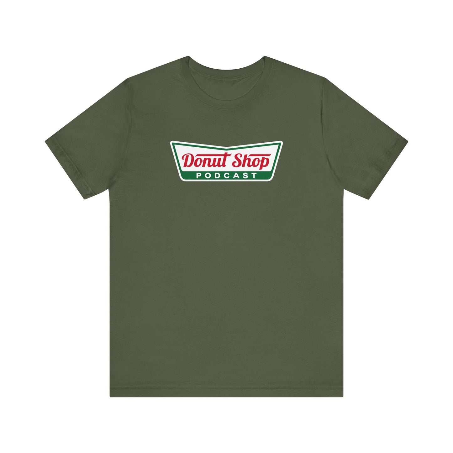 Donut Shop Podcast Unisex Jersey Tee - Parody Logo from a favorite shop
