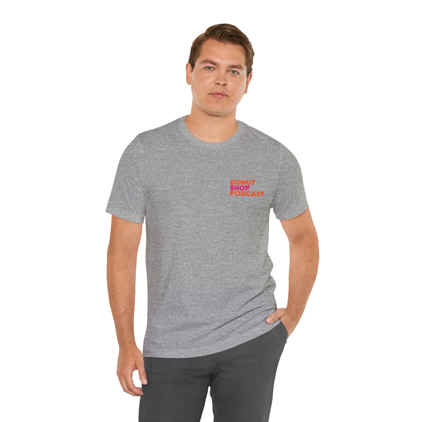 Donut Shop Podcast Unisex Jersey Tee - Parody Logo from a favorite shop