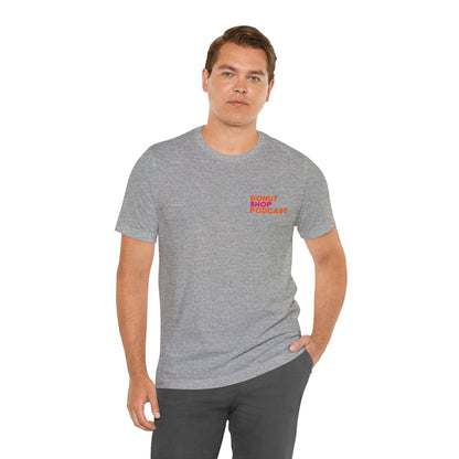 Donut Shop Podcast Unisex Jersey Tee - Parody Logo from a favorite shop