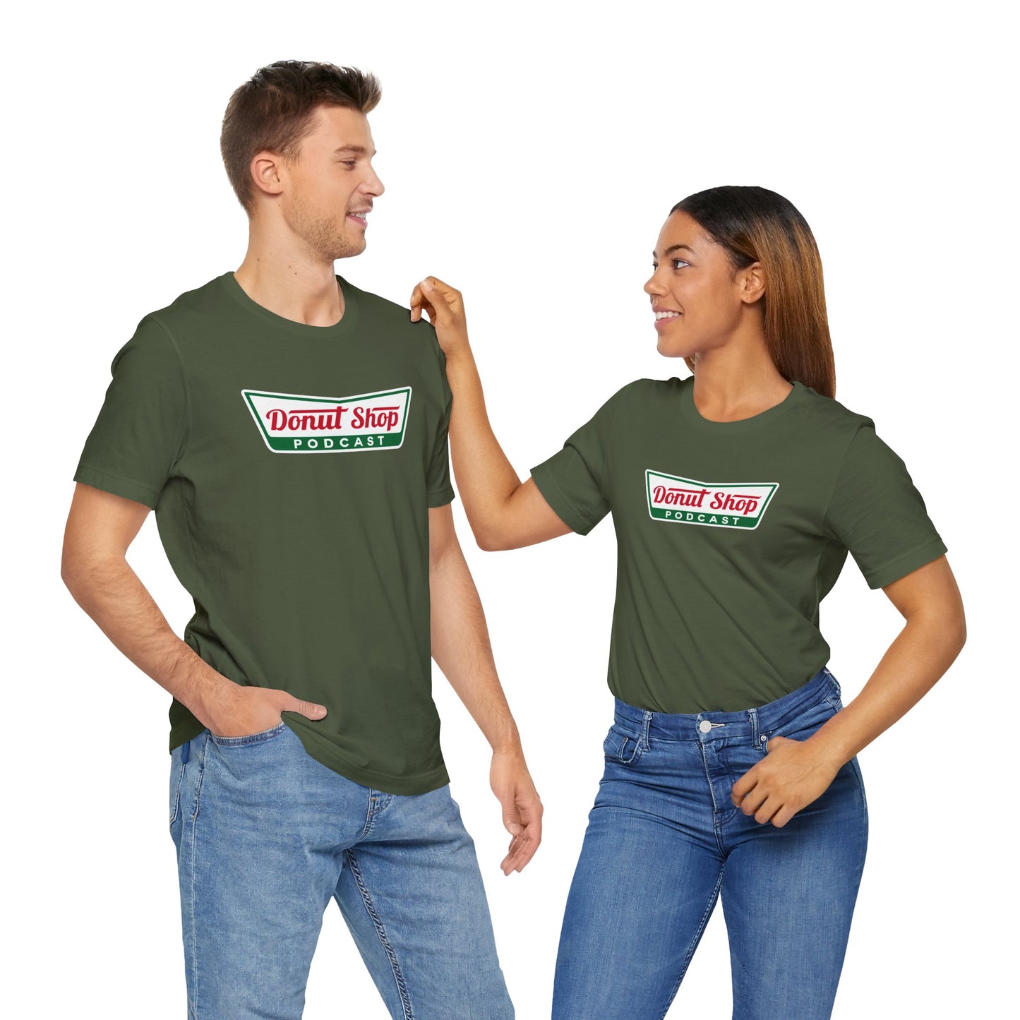 Donut Shop Podcast Unisex Jersey Tee - Parody Logo from a favorite shop