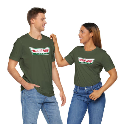 Donut Shop Podcast Unisex Jersey Tee - Parody Logo from a favorite shop