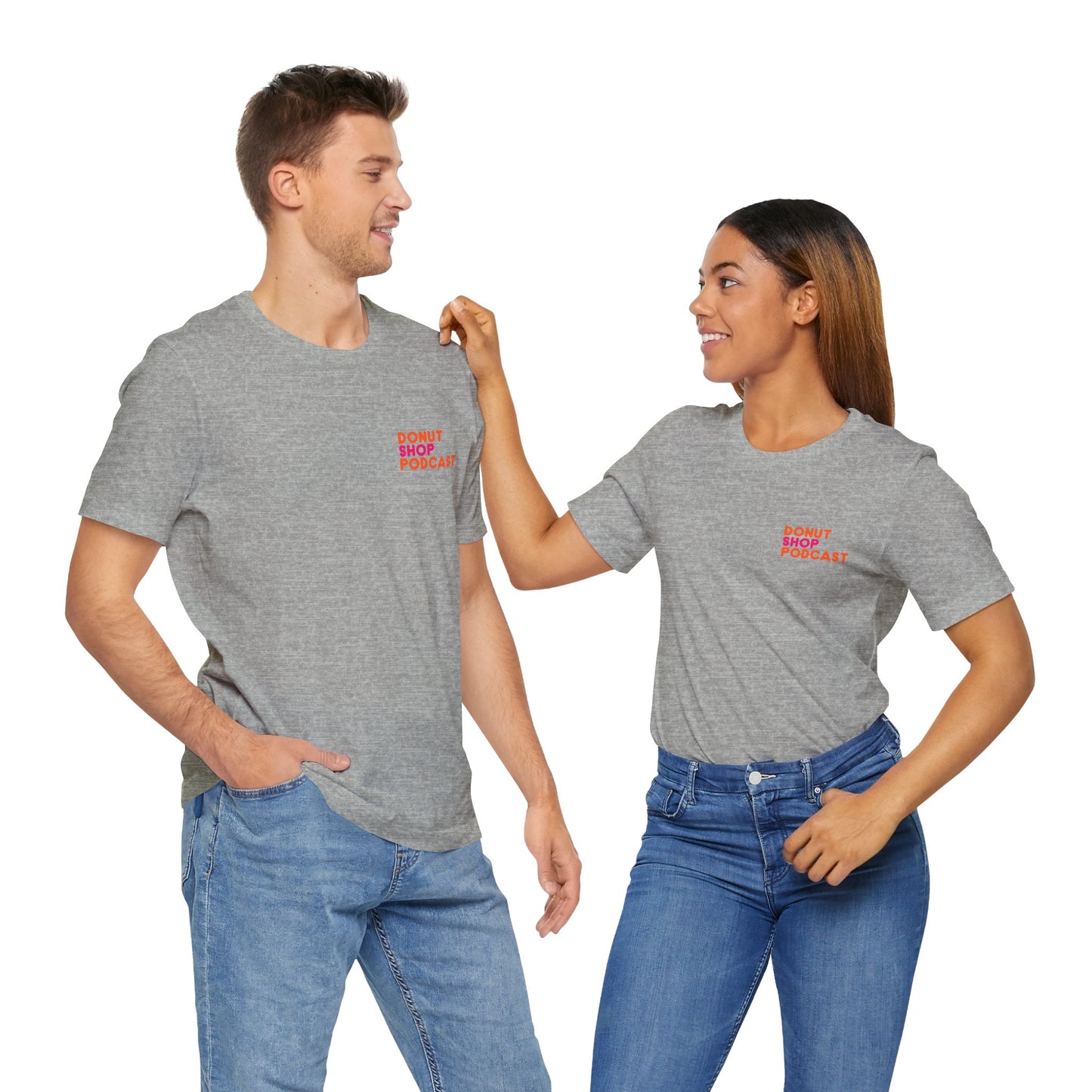 Donut Shop Podcast Unisex Jersey Tee - Parody Logo from a favorite shop