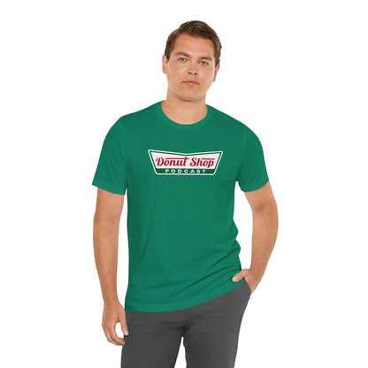 Donut Shop Podcast Unisex Jersey Tee - Parody Logo from a favorite shop