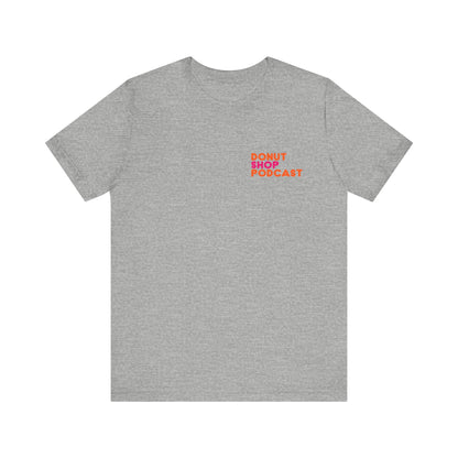 Donut Shop Podcast Unisex Jersey Tee - Parody Logo from a favorite shop