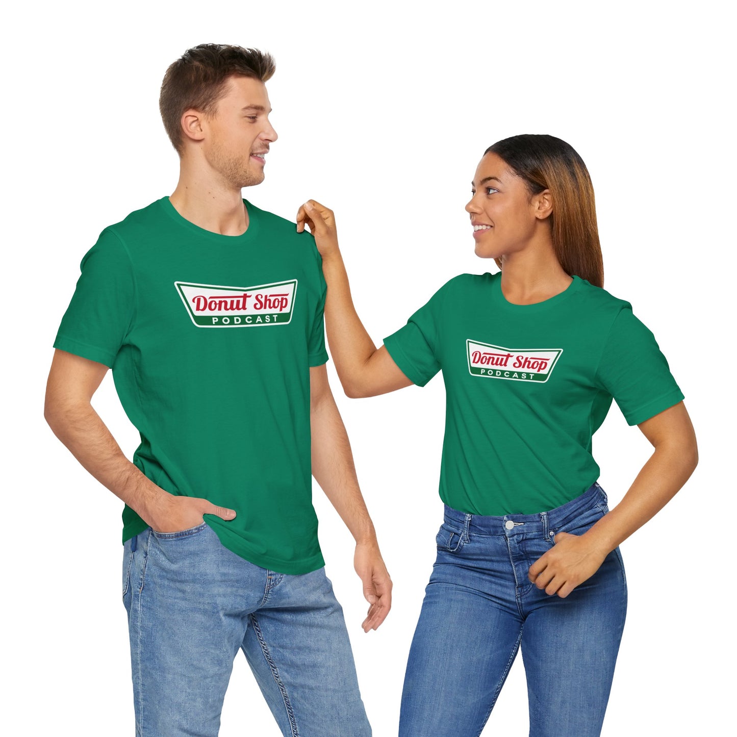 Donut Shop Podcast Unisex Jersey Tee - Parody Logo from a favorite shop