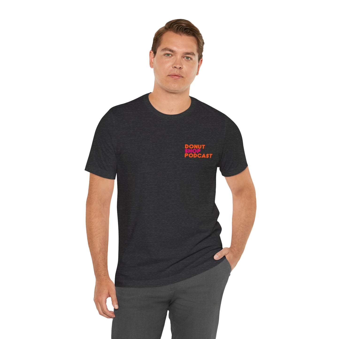Donut Shop Podcast Unisex Jersey Tee - Parody Logo from a favorite shop