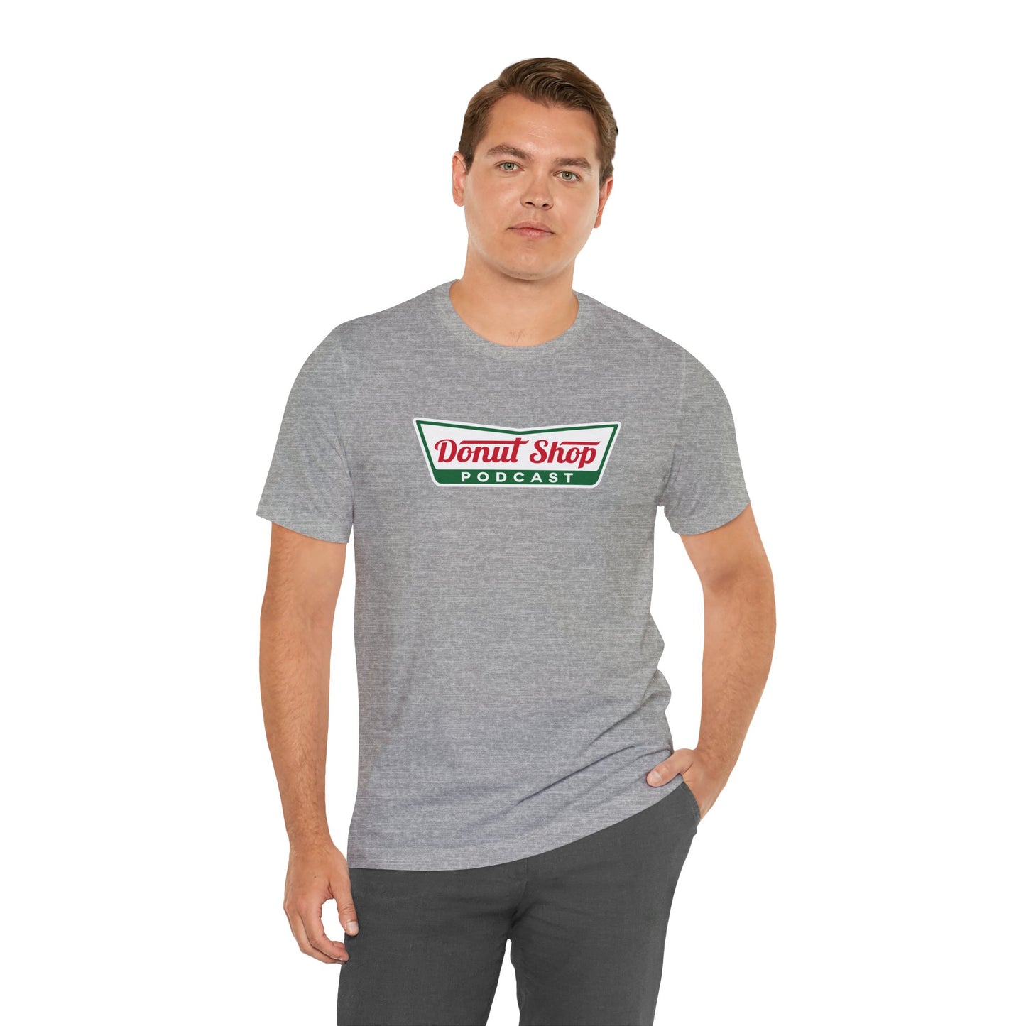 Donut Shop Podcast Unisex Jersey Tee - Parody Logo from a favorite shop