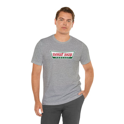 Donut Shop Podcast Unisex Jersey Tee - Parody Logo from a favorite shop
