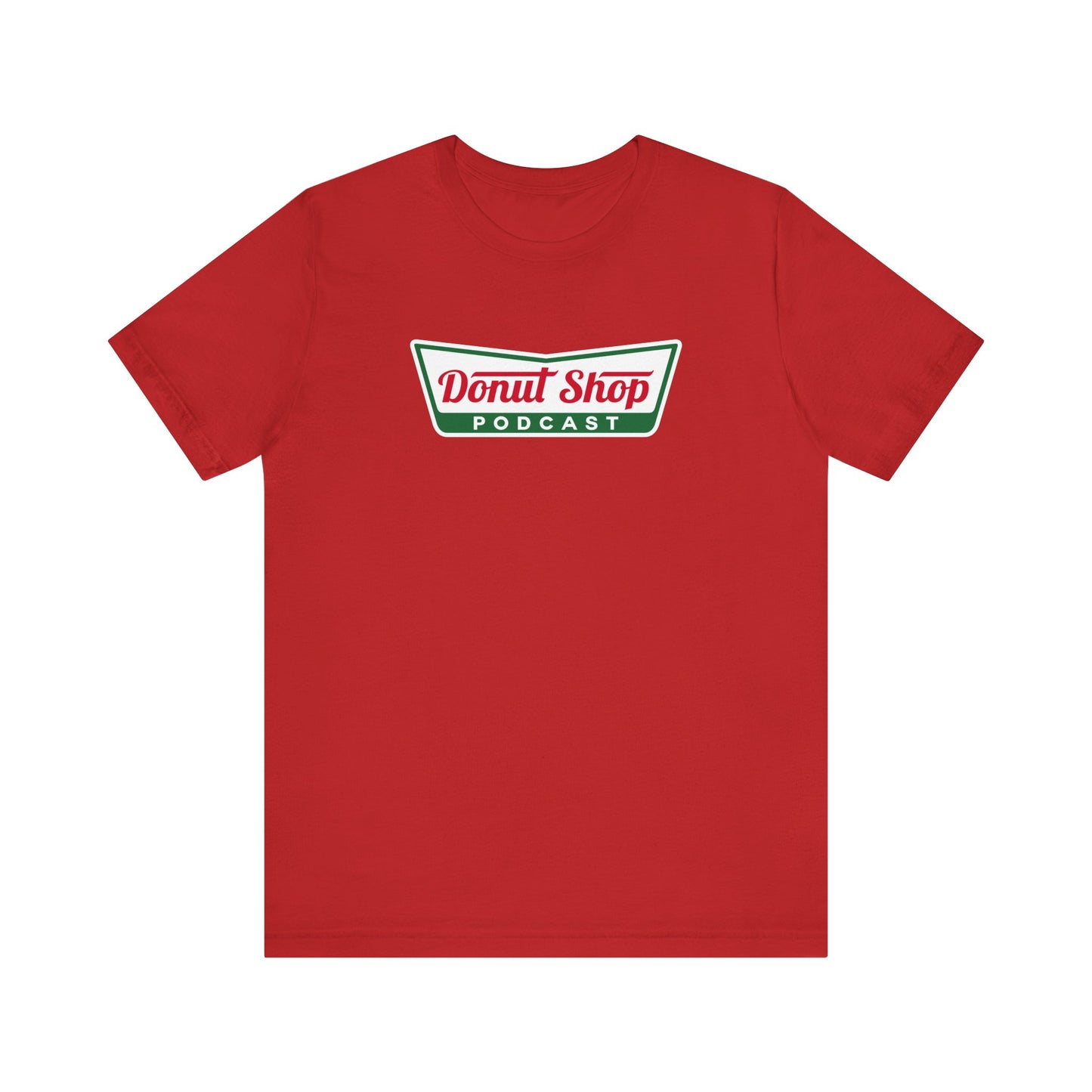 Donut Shop Podcast Unisex Jersey Tee - Parody Logo from a favorite shop