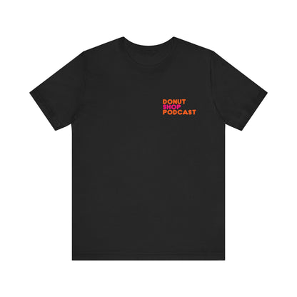 Donut Shop Podcast Unisex Jersey Tee - Parody Logo from a favorite shop